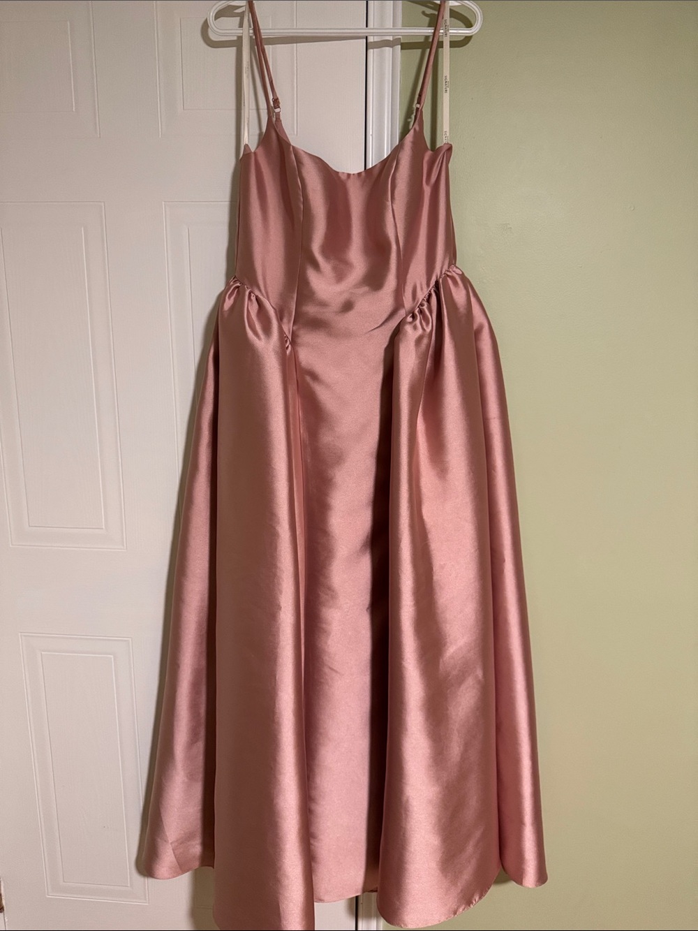 pink satin basque waist ballgown